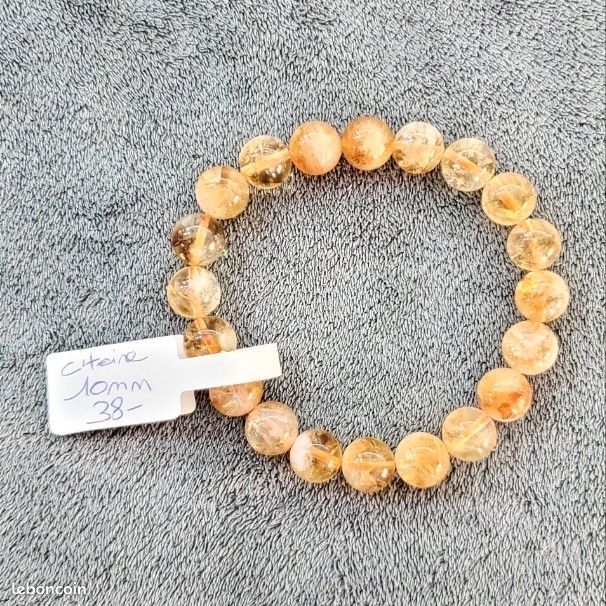 Bracelet citrine 10 mm (image 2)