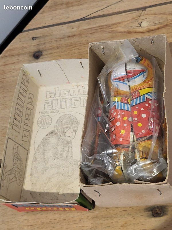 Jouet Mécanique Ancien – Singe Acrobate En Tôle – Cirque TPS JAPAN – Années 50/60