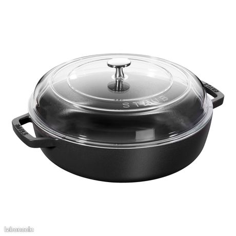 Cocotte en fonte émaillée ronde Staub gris graphite - 1102018 - Fonte