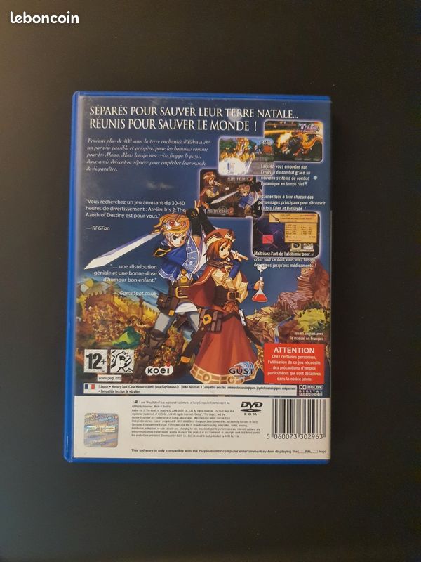 Jeu PS2 Atelier Iris 2: The Azoth Of Destiny - Version PAL FR - Occasion (très Bon état)