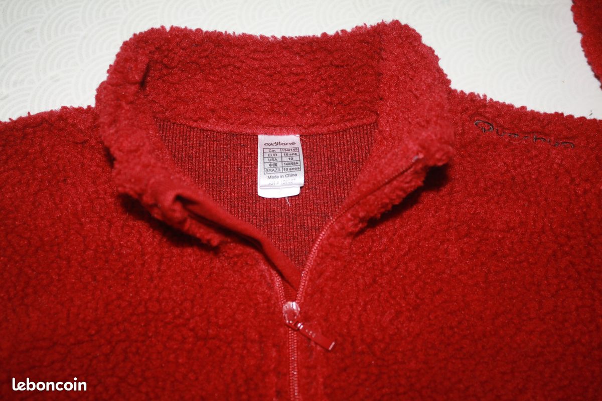 Polaire rouge decathlon 10 ans (image 2)