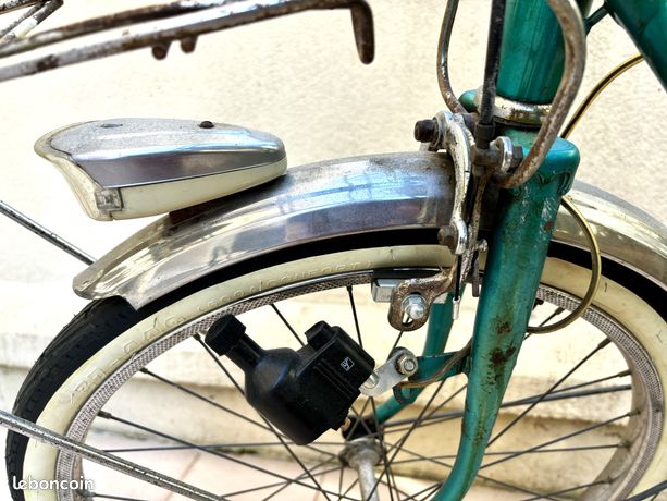 Vélo Pliant Vintage Denys-Sport Armentières - Vert, Acier, 1 Vitesse - Entièrement Révisé
