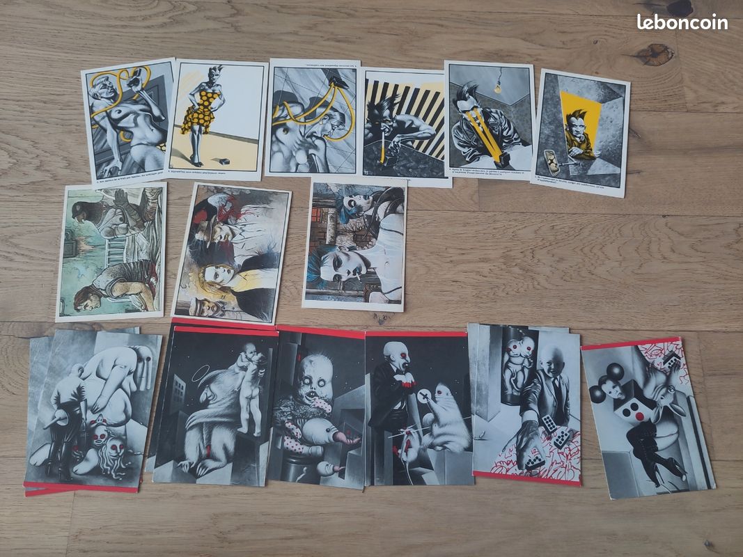 CARTE POSTALE. TINTIN peintre stellaire façon BILAL. Pastiche par