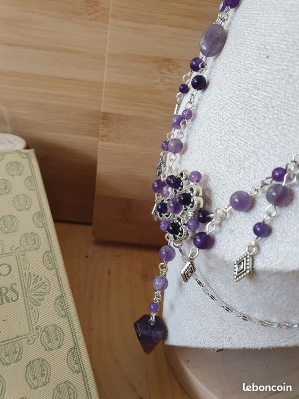 Collier Double En Pierres D'améthyste Rodier - Occasion