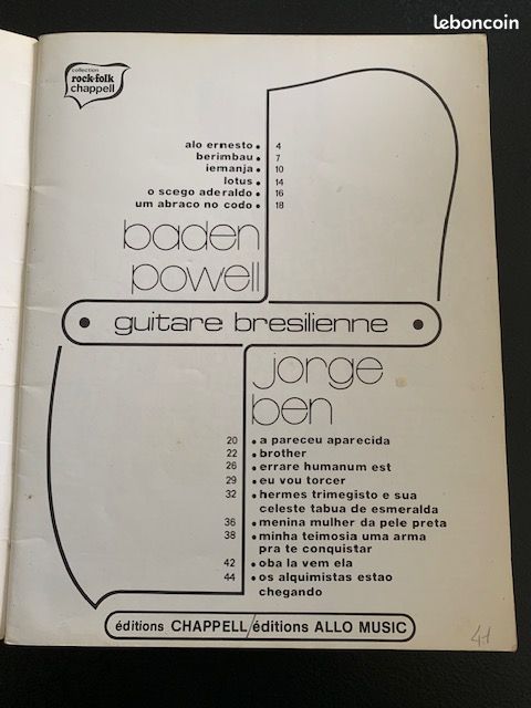 Collection ROCK & FOLK CHAPPEll -Guitare brésilienne Baden Powell / Jorge Ben © 1975 (image 2)
