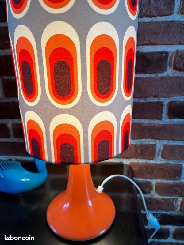 Belle lampe orange vintage seventies rétro (image 4)