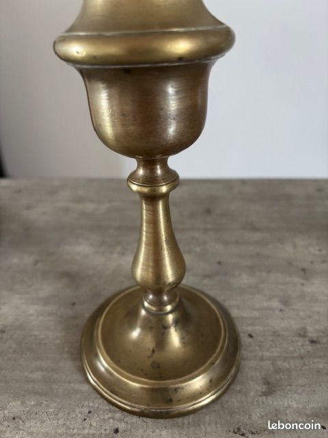 JOLIE BOUGEOIR EN bronze ancien de 19 cm vintage EUR 12,00 - FR