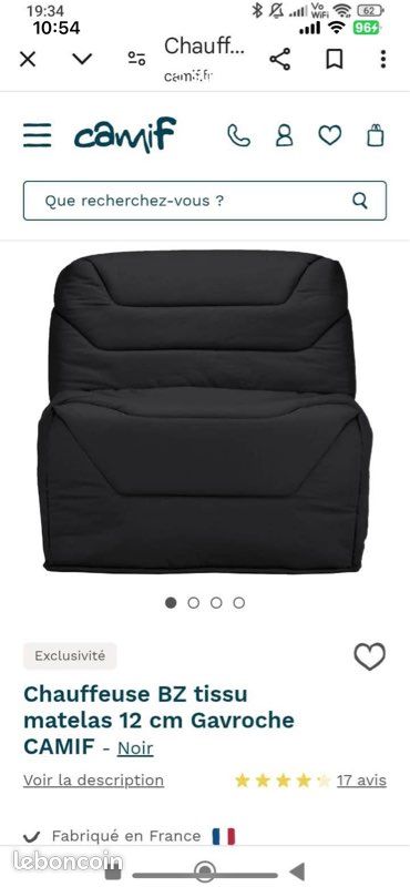 Chauffeuse Lit convertible une place (image 5)
