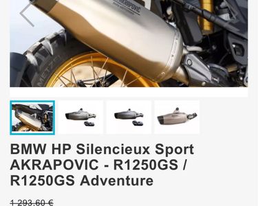 BMW HP silencieux sport AKRAPOVIC - - R1250GS / R1250GS Adventure