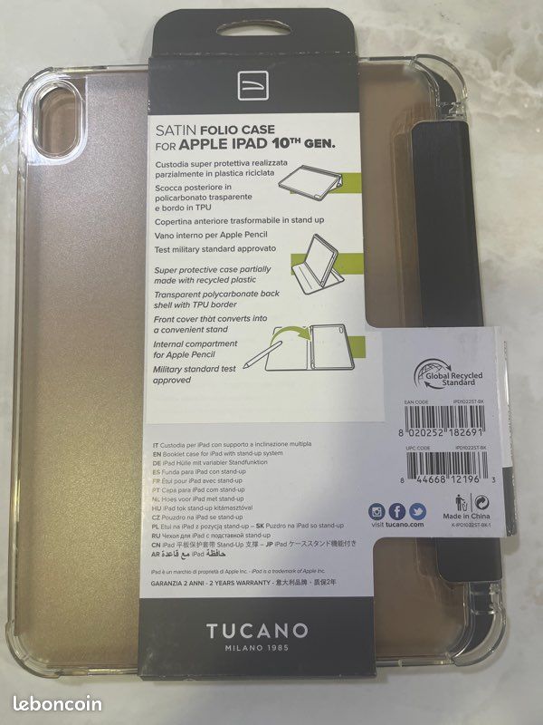 Housse pour tablette iPad 10-ème génération Tucano Gris Anthracite (image 5)