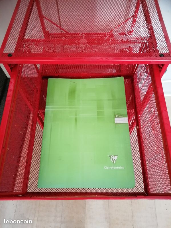 Casier bureau rouge à roulettes (image 3)