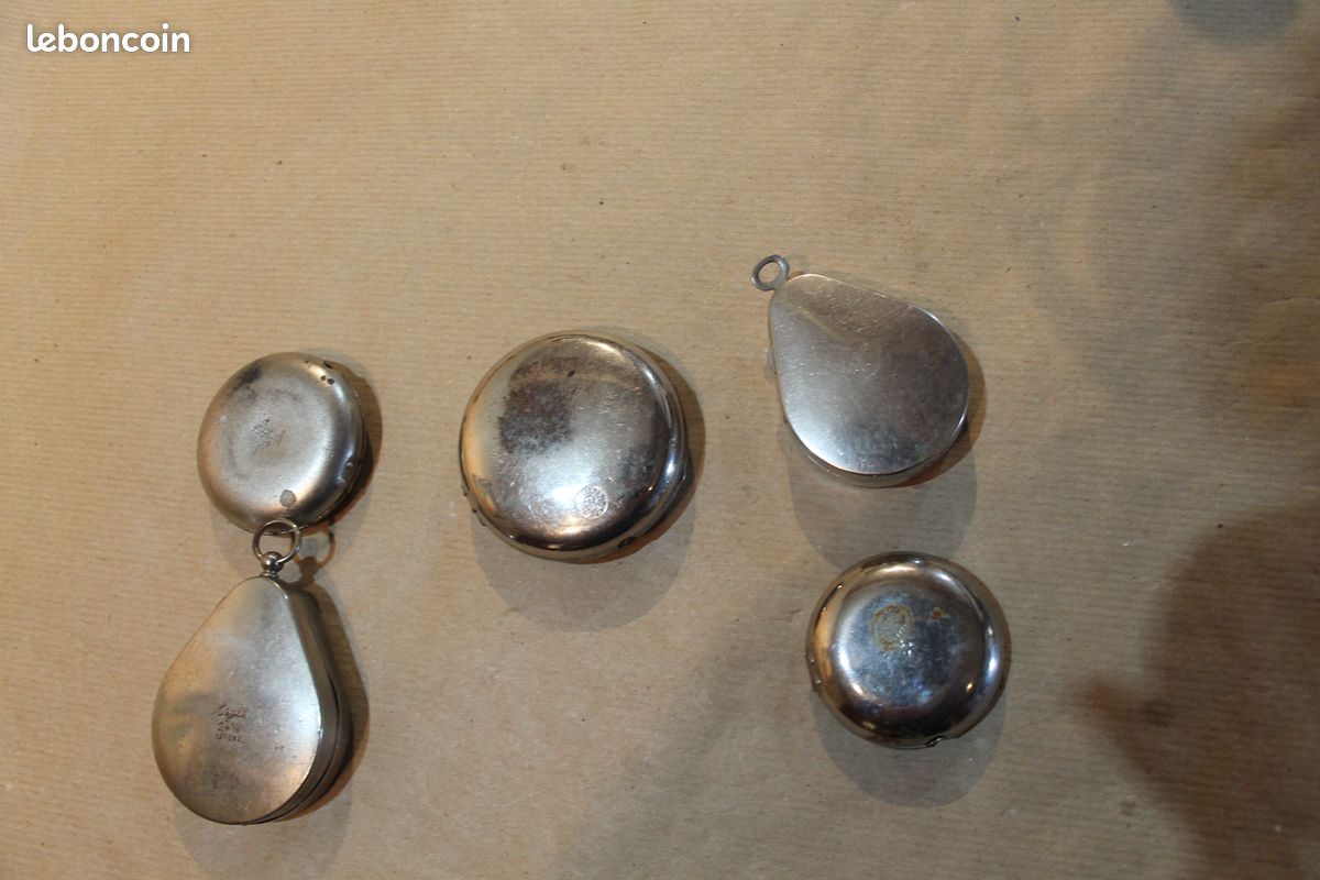 Lot 2X Boitiers Anciens Protection Montre Poche Gousset Chromé ARGUS 19