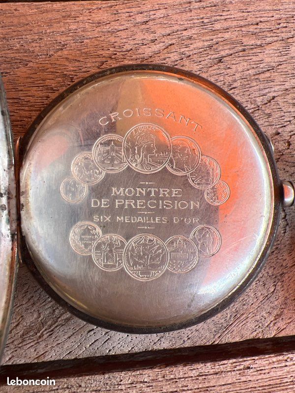 Étui De Montre De Poche En Argent Sterling 18 - Marque Crescent - Circa 1890 - Poids 121,5 G - RARE Et Ancien