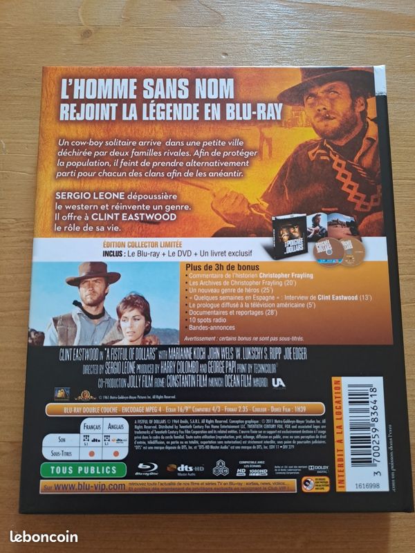 Bluray + DVD Pour une poignée de dollars (image 2)