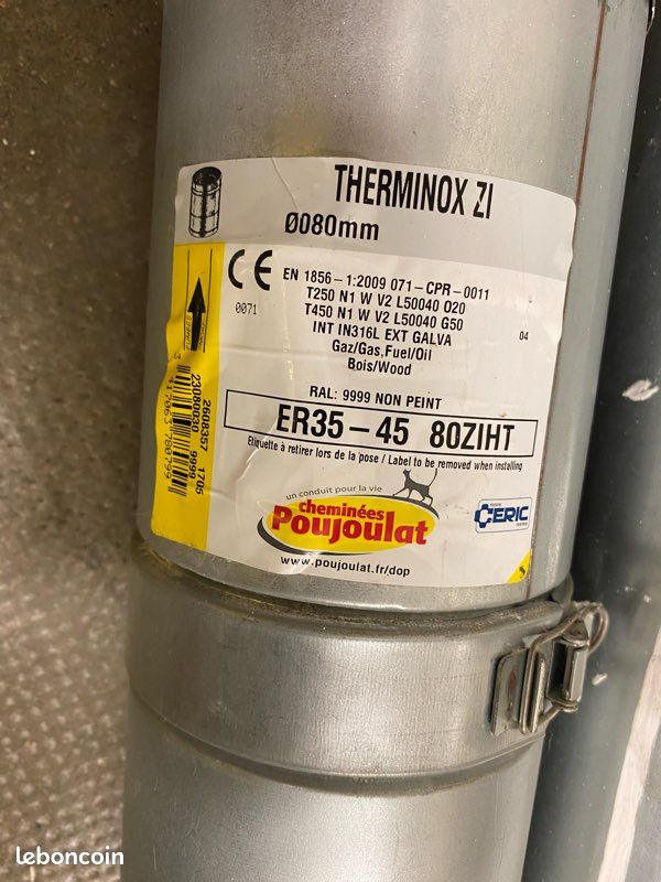 Lot conduits de fumée POUJOULAT THERMINOX ZI Ø80 (image 5)