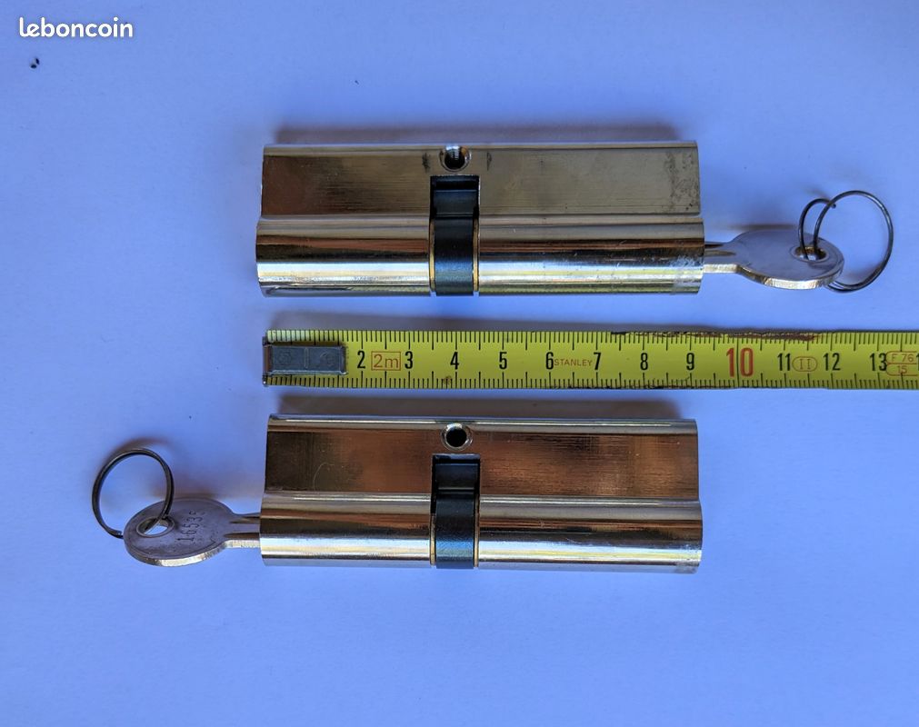 Lot 2 cylindres de serrure 40mm x 50mm non debrayable (image 1)