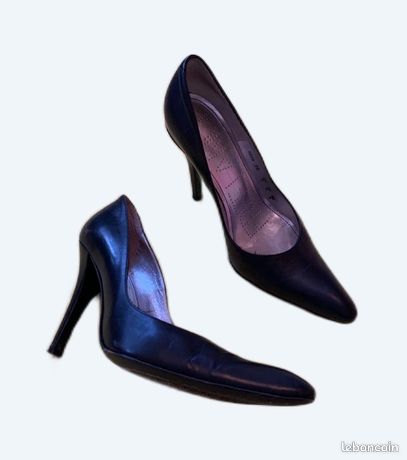 Escarpins Free Lance - Talons Aiguilles Hauts Bleus - Pointure 36 EU - Cuir - Neuf Avec Boîte