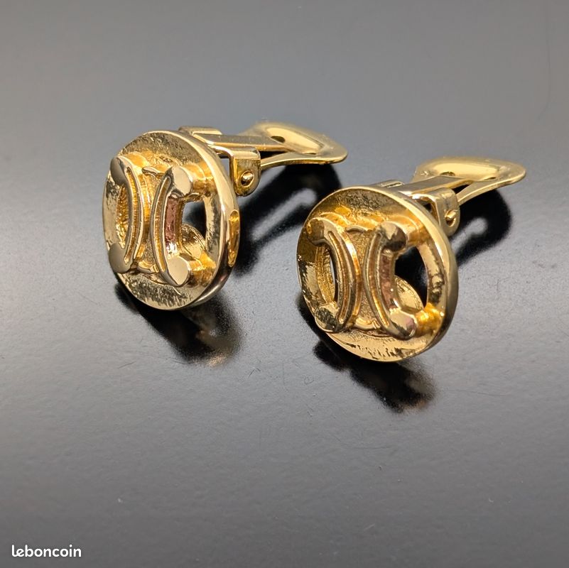 Boucles D’oreilles Clips Vintage Dolce Vita – Métal Doré, Pendantes, Très Bon état