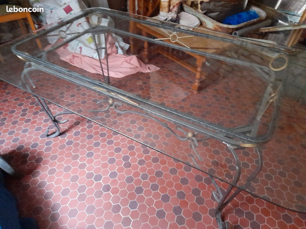 Table de salle a manger en fer forgé (image 1)