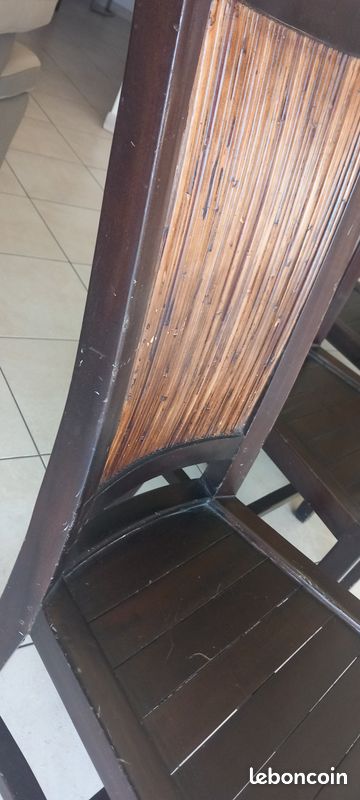 4 chaises bois exotique (image 8)