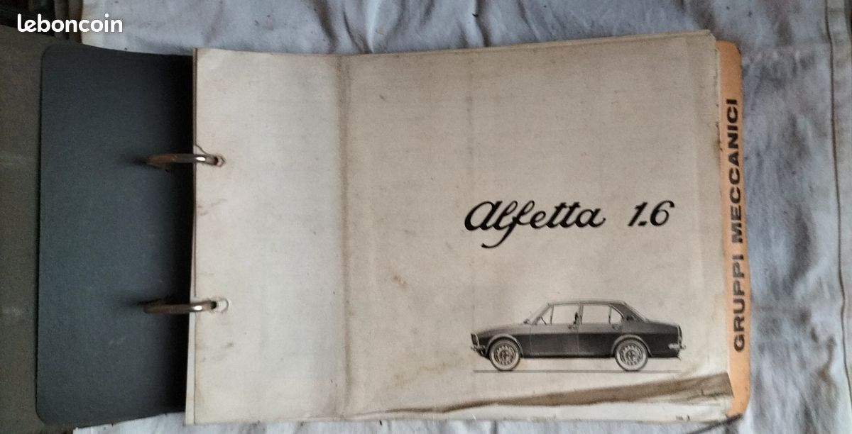 Rare Alfa Romeo Classeur / Catalogue d'atelier de toutes les pièces de rechange pour Alfetta 1.61.6 (image 2)