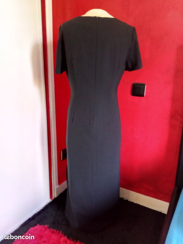 Robe fluide longue doublée fendue sur un coté de marque 3 Suisses (image 4)
