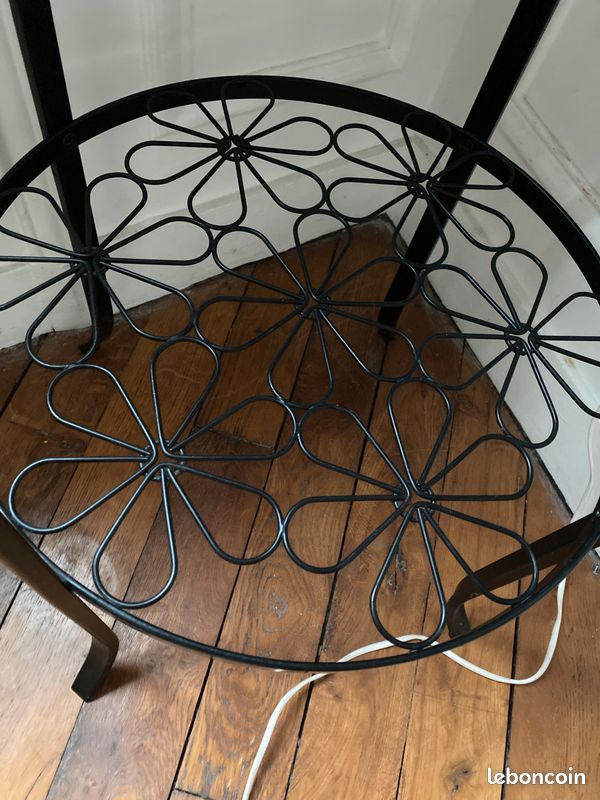 Table de chevet/ d’appoint structure métallique et plateau de verre (image 3)