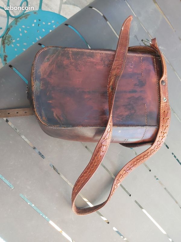 Sacoches De Selle Vintage En Cuir Souple - Avec Fourreau De Fusil Et Harnais Chaîne Hobble