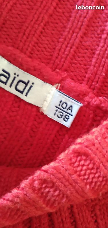 Pull rouge fille (image 2)