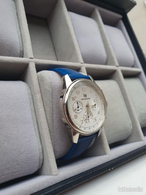 Montre LIP chronographe – cadran blanc guilloché –comme neuve (image 3)