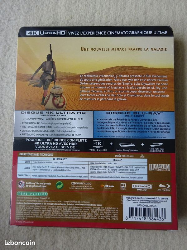 Star Wars : Le réveil de la force blu ray steelbook 4K (image 2)