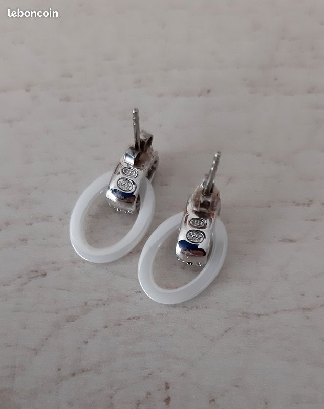 Boucles d'oreilles argent et céramique (image 5)