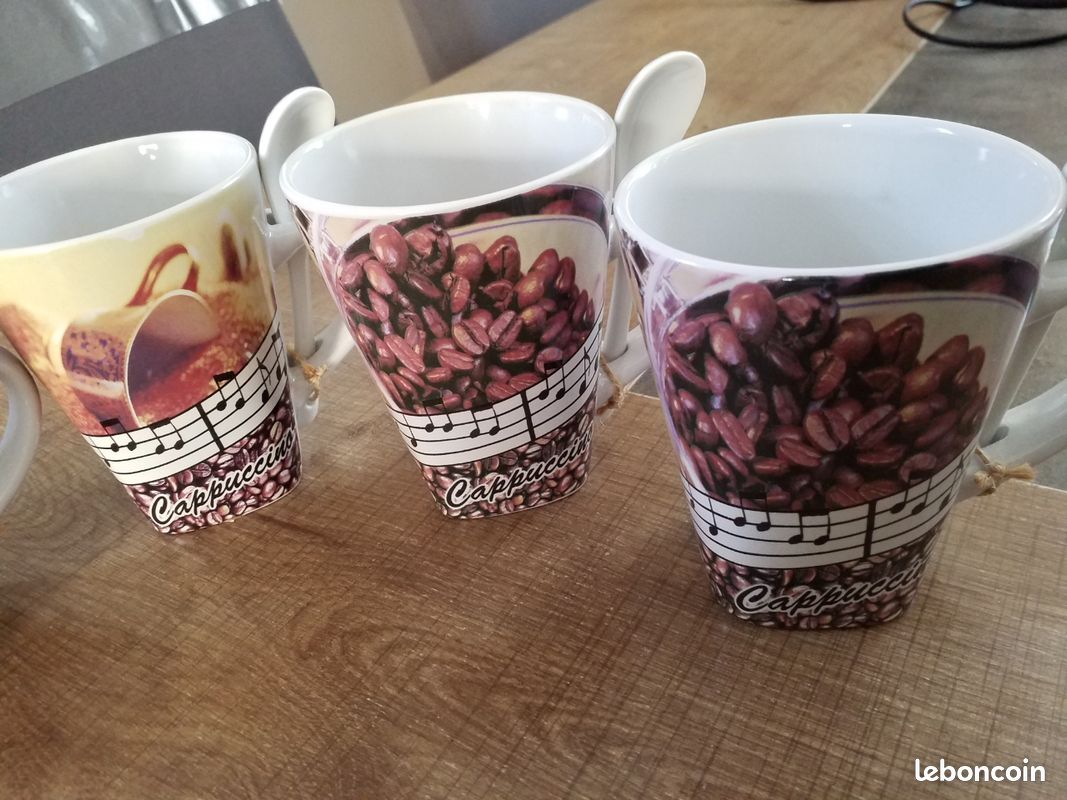 4 très beaux mugs cappuccino tout neuf (image 1)