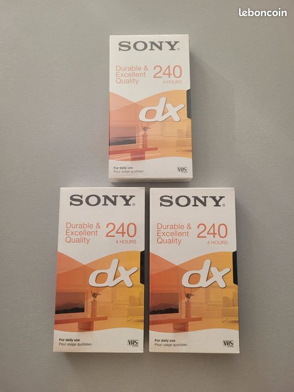 Lot De 2 Cassettes VHS Sony DX E 180 – Enregistrables, Vintage