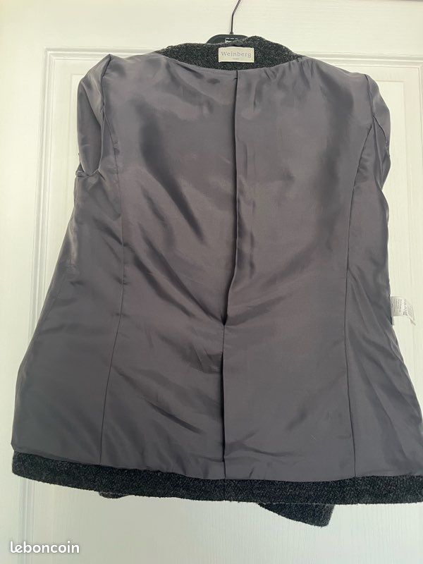 Veste taille 38. Marque weinberg. Ceinture et col en fourrure synthétique amovibles (image 9)
