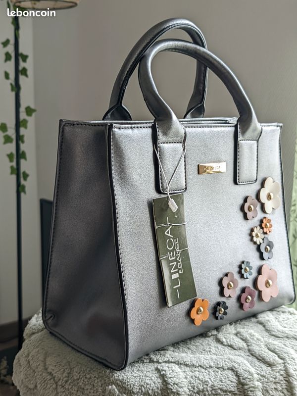 Sac à main floral Lineca Argent (image 1)