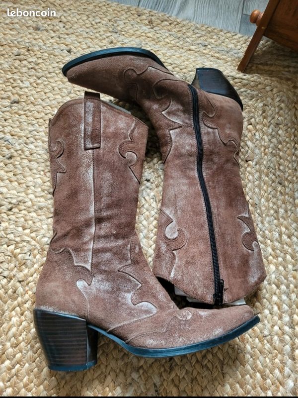Bottes Santiags daim (image 4)