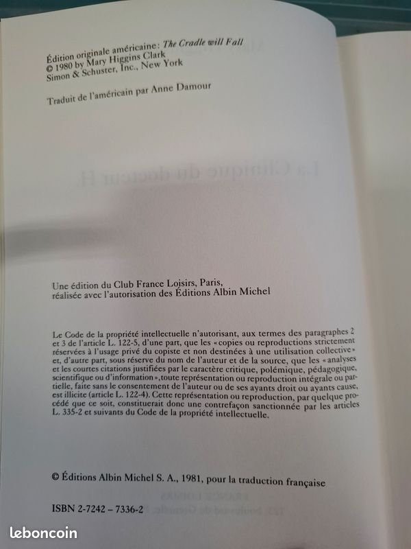 La Clinique du Docteur H - Mary Higgins Clark (image 5)
