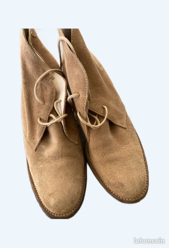 Bottines cuir beige pointure 38 (image 1)