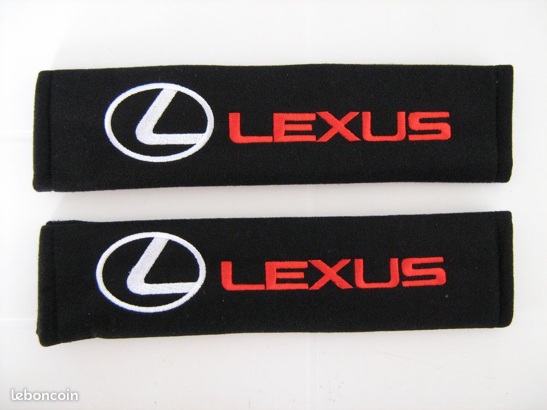 2 housses de ceinture de sécurité Lexus en rouge et noir avec scratch idée cadeau SC CT IS HS ES GS LS NX GX LX RX LFA RC RZ LC UX LM LBX (image 1)