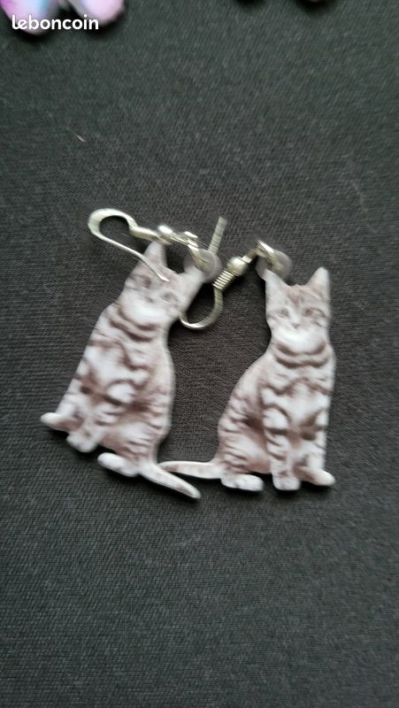 Boucles d'oreilles plastique chat / licorne (image 8)