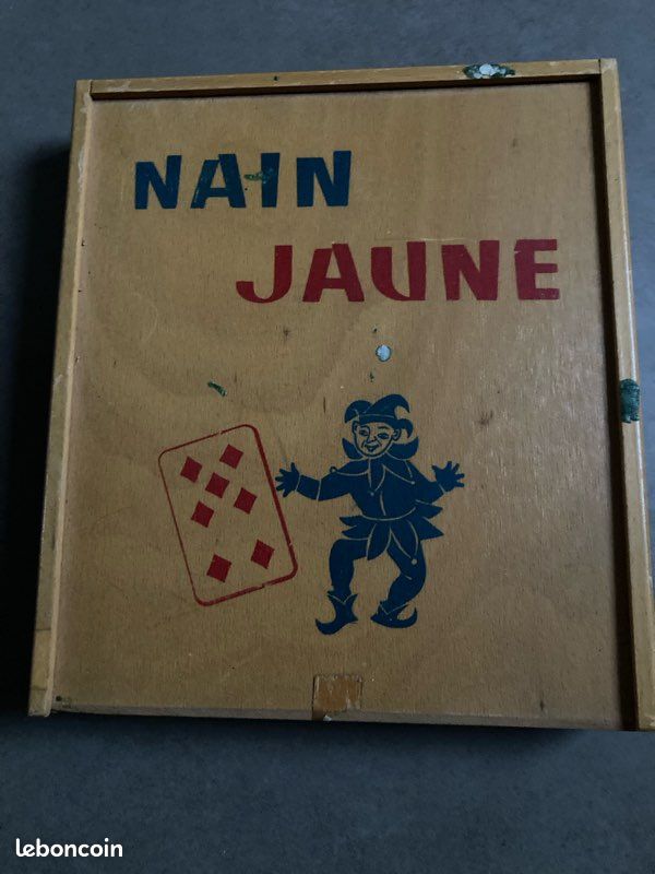 Coffret Ancien Jeu De Nain Jaune – Bois, Jetons Et Notice, Fabriqué En France