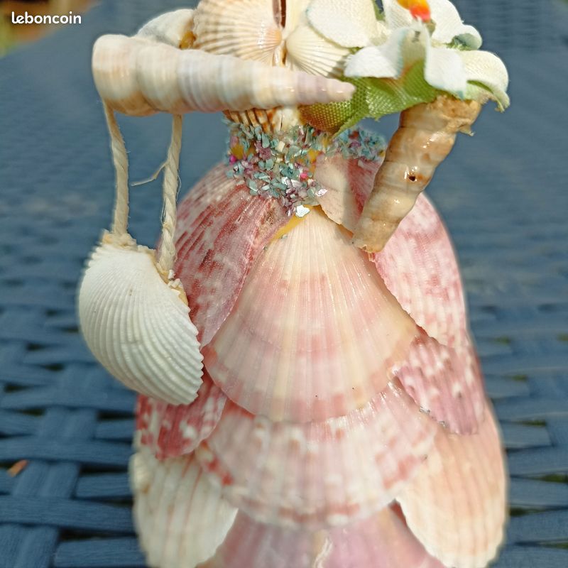 Figurine Shabby Chic "Les 3 Sœurs" En Coquillages, Déco Adulte