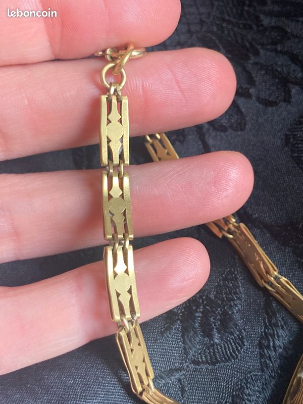 Bracelet Art Déco Vintage En Plaqué Or Poinçonné – Manchette Années 40, Style Joaillier