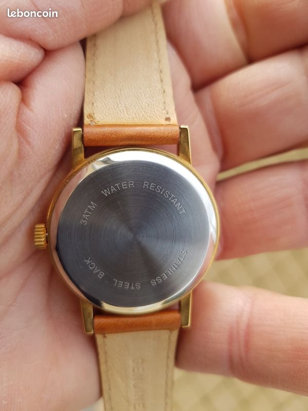 Montre Vintage JYB Quartz Années 80 - 21mm - Finition Marbre - NOS (Neuve De Stock Ancien)