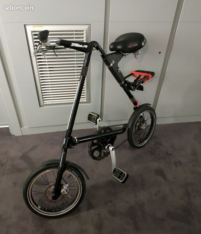 VELO PLIANT adulte STRIDA+housse-blanc- roues 16-courroie kevlar-très