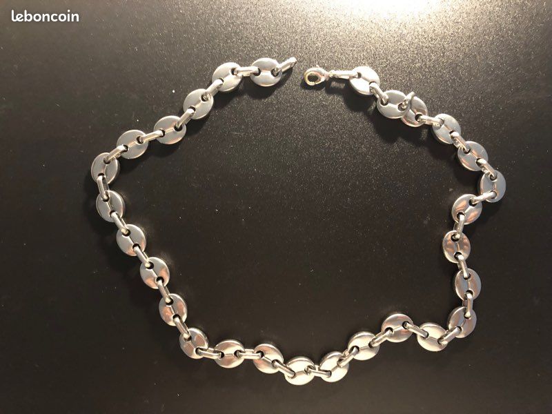 Collier grain de café en argent (image 1)