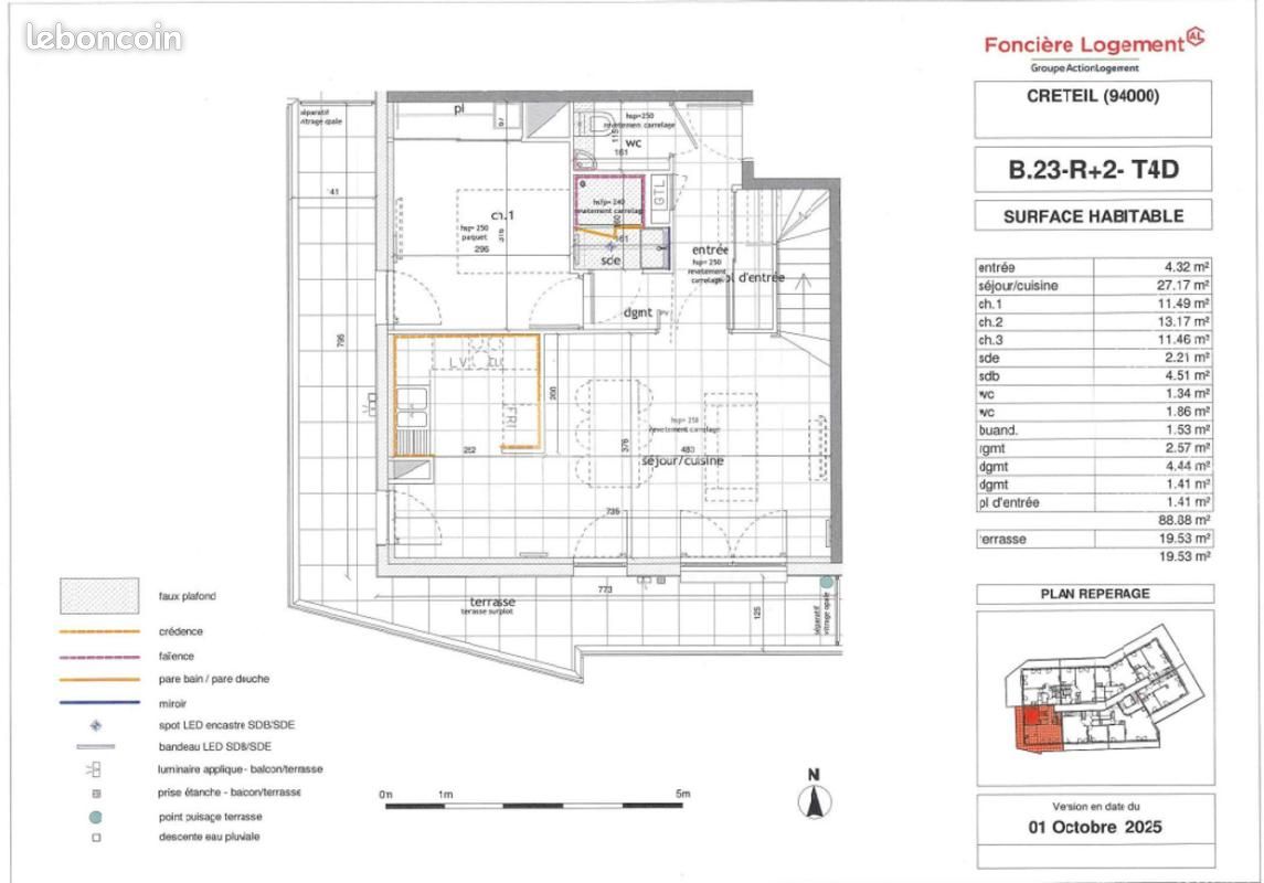Appartement 4 pièces 88 m² · à Créteil · 88 m² · 1 625 €