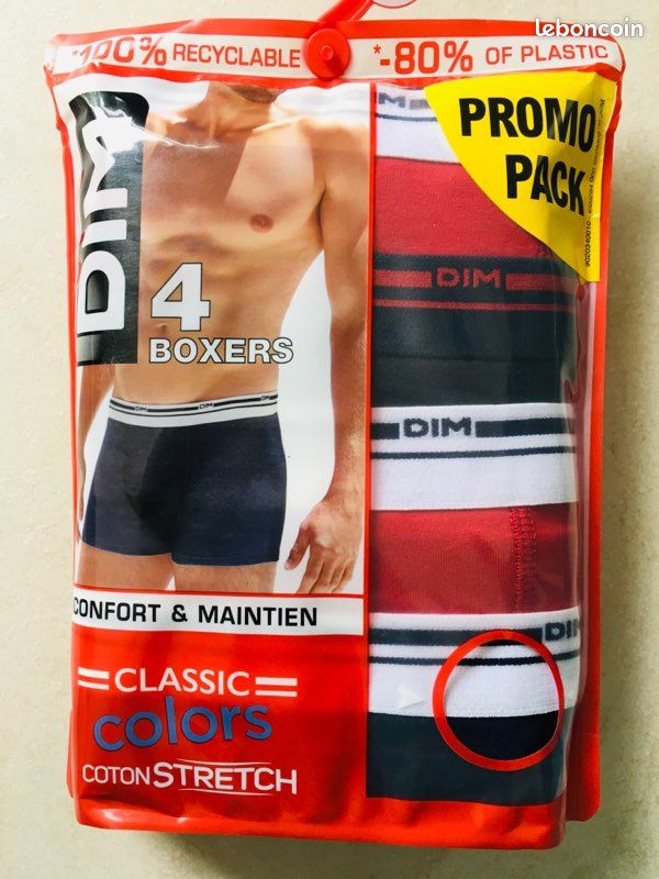 boxers DIM, taille XXL, Confort Maintien, Coton Stretch