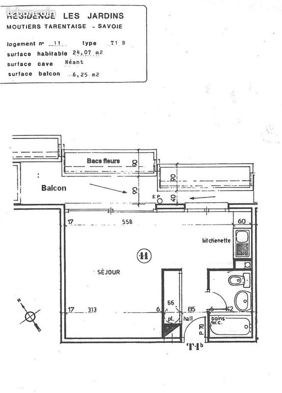 Appartement 1 pièce 24 m² · à Moûtiers · 24 m² · 380 €/mois